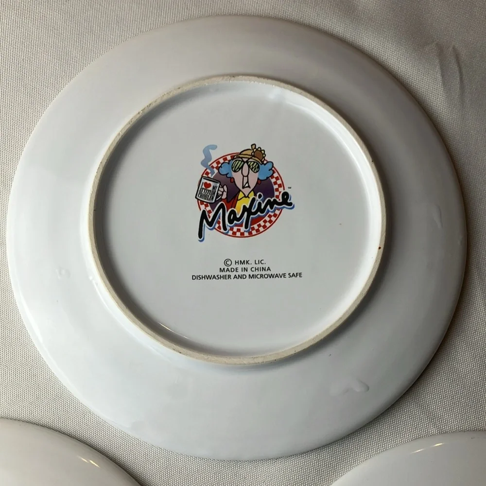 Hallmark Maxine Set Of 3 Decor Plates 7.5” American Grumpy Collectible